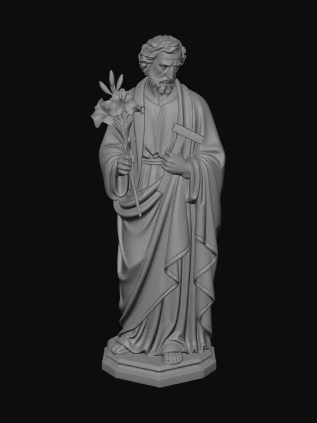 3D model for Saint Joseph with lilies