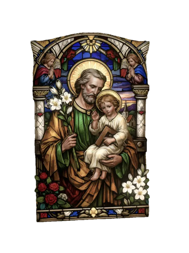 Saint Joseph and the Child Jesus - Classical model 3D, wygenerowany przez AI