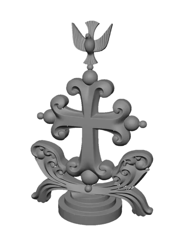 3D model for Golden Fleur-de-Lis Cross