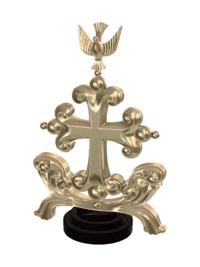 3D model for Golden Fleur-de-Lis Cross