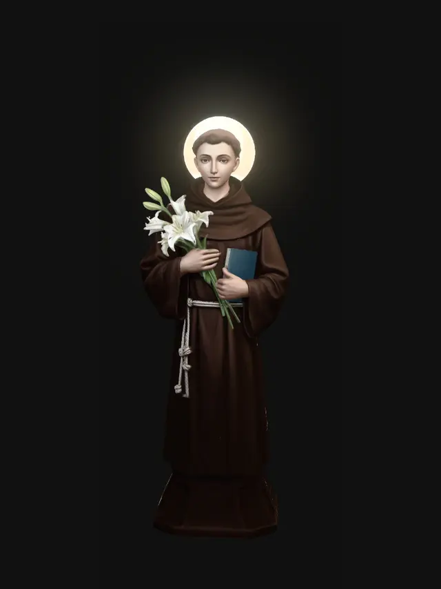 3D model for Haloed Novice with Lilies and a Bible