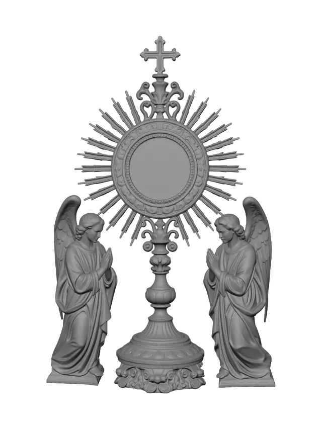 3D model for Golden Sunburst Monstrance with Angels