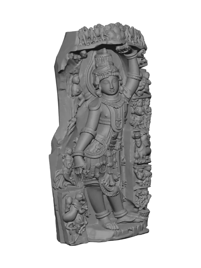 3D model for Ornate Temple Deity with Raised Arm