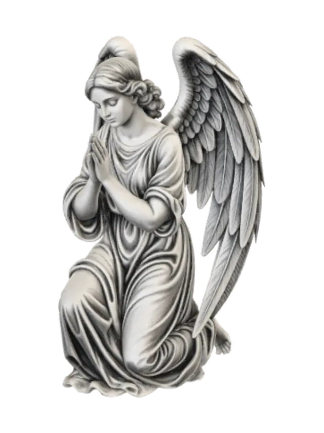 Praying Angel 3D model, vytvořený pomocí AI