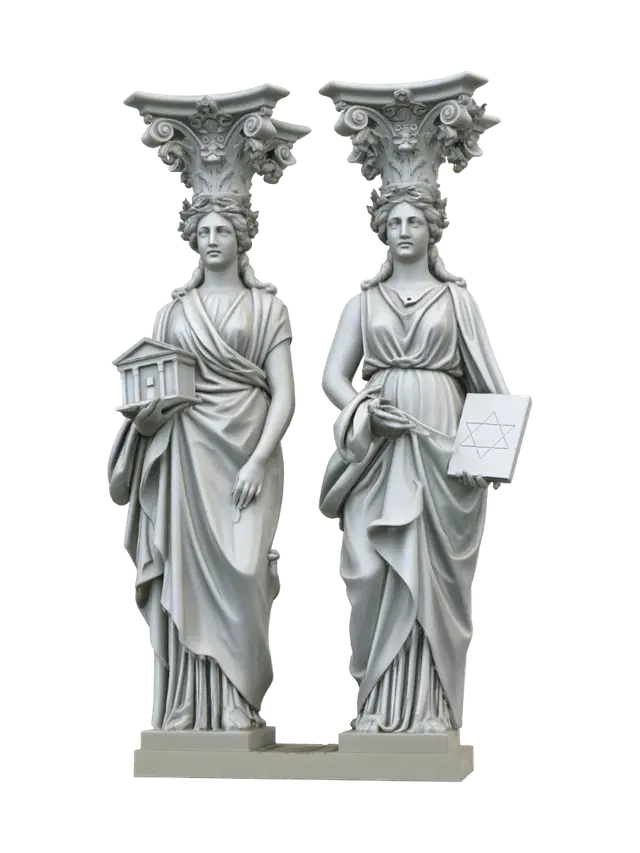 3D model for Ornate wooden stair newel post