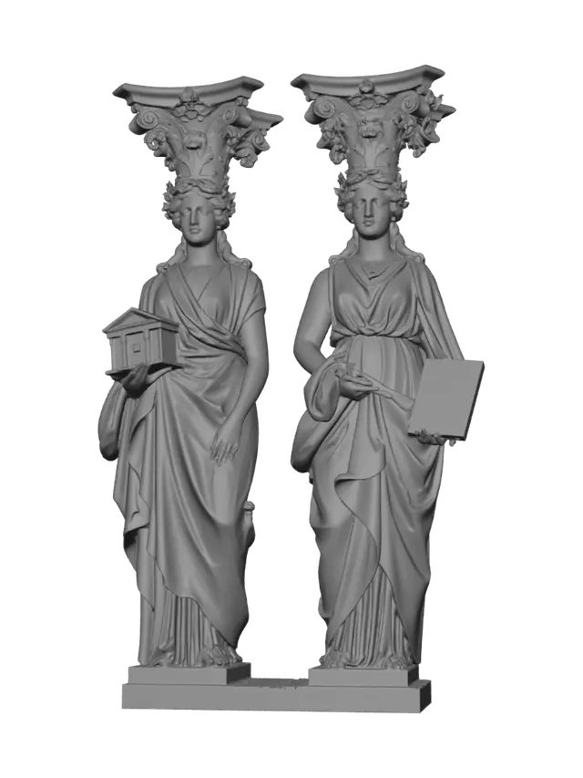 3D model for Ornate wooden stair newel post