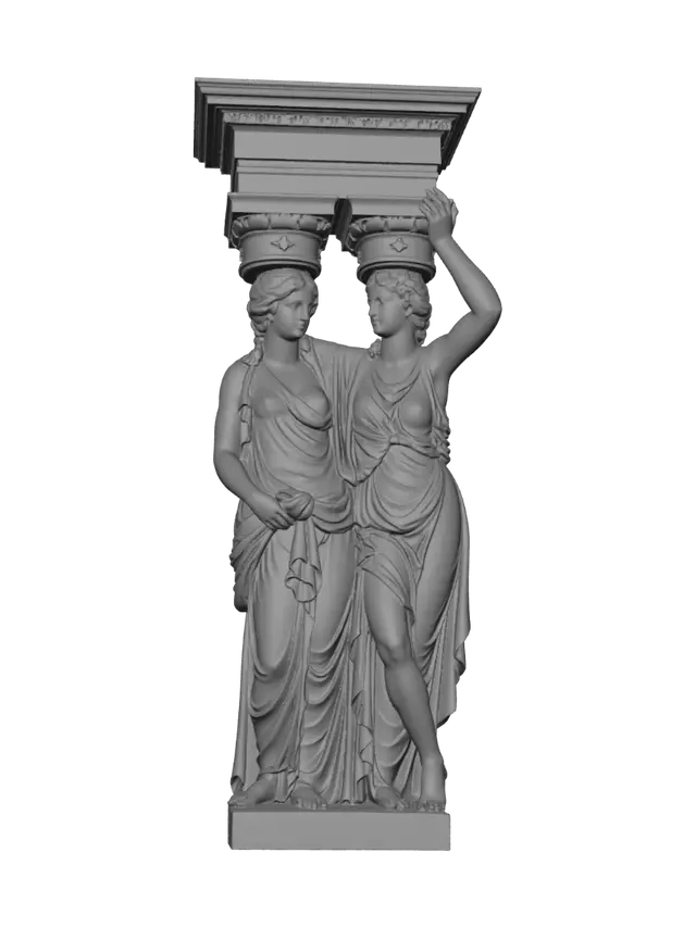 3D model for Ornate wooden stair newel post