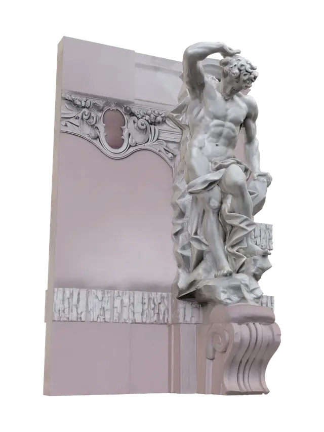 3D model for Ornate wooden stair newel post