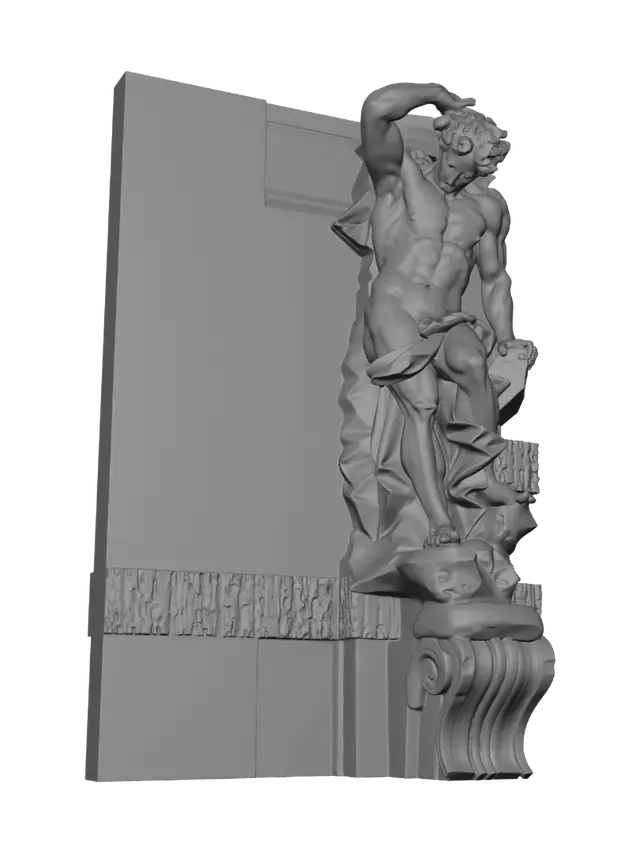 3D model for Ornate wooden stair newel post