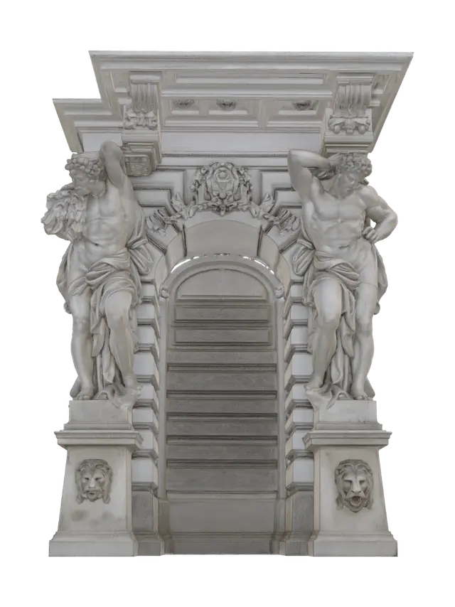 Ornate wooden stair newel post 3D model, vytvořený pomocí AI