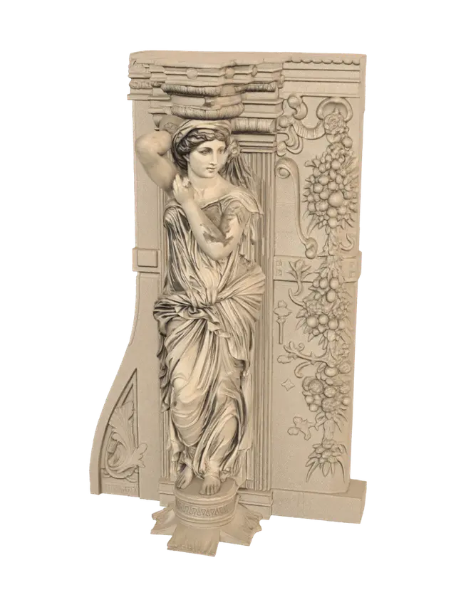 3D-модель Ornate wooden stair newel post - Baluster, згенерована ШІ