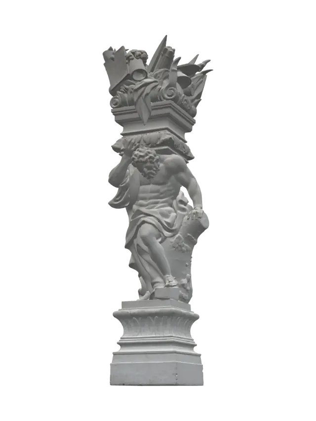 3D-модель Ornate wooden stair newel post - Baluster, згенерована ШІ