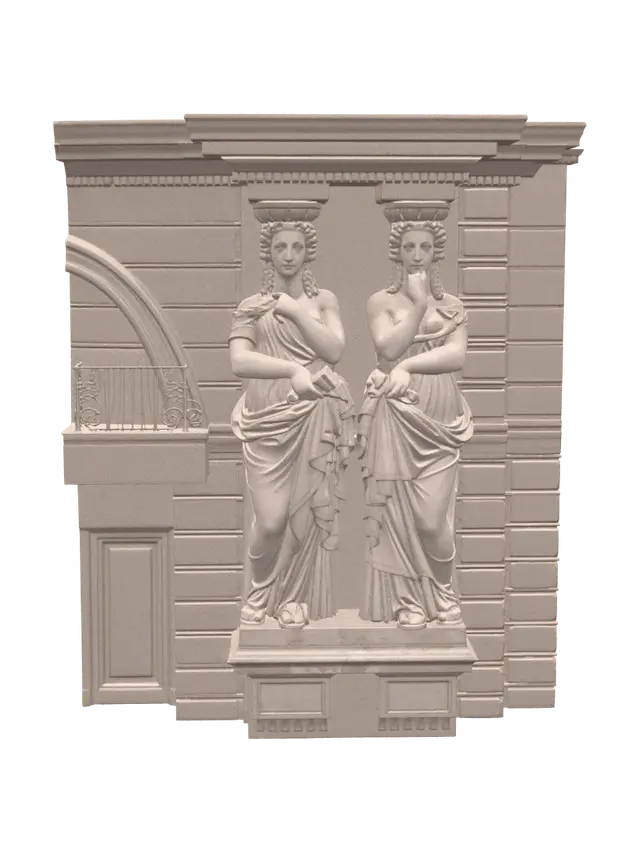 3D-модель Ornate wooden stair newel post - Baluster, згенерована ШІ
