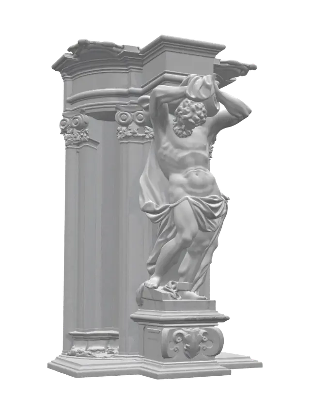 3D-модель Ornate wooden stair newel post - Baluster, згенерована ШІ