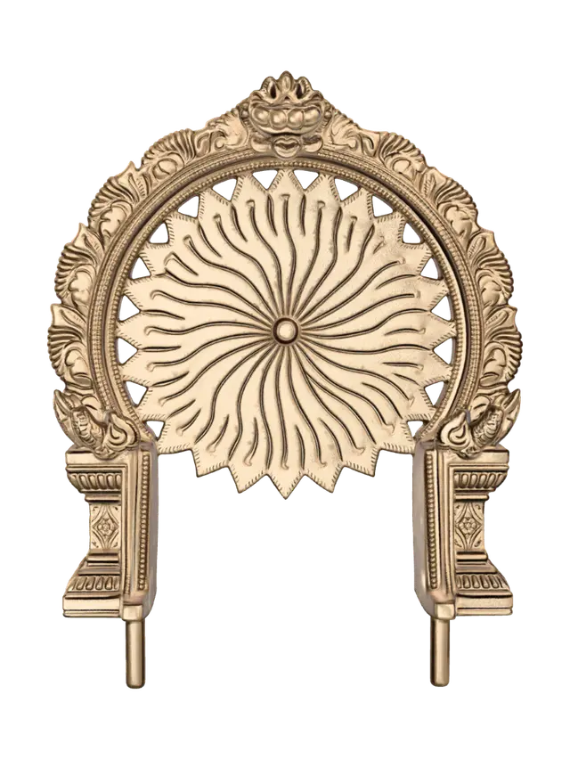 Golden Sunburst Arch - Symmetry 3D model, vytvořený pomocí AI