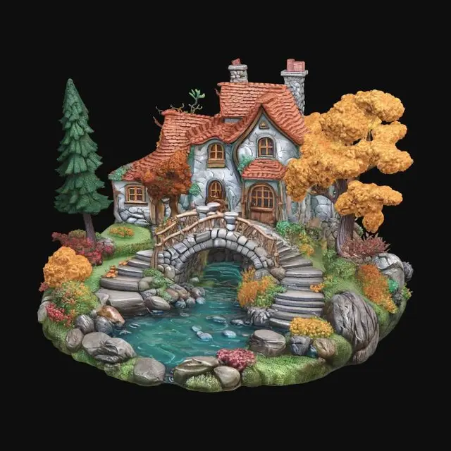 3D model for Whispering Stone Bridge Cottage