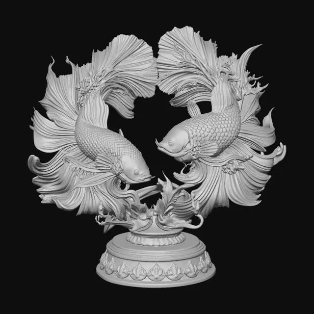 3D model for Golden Koi Duet