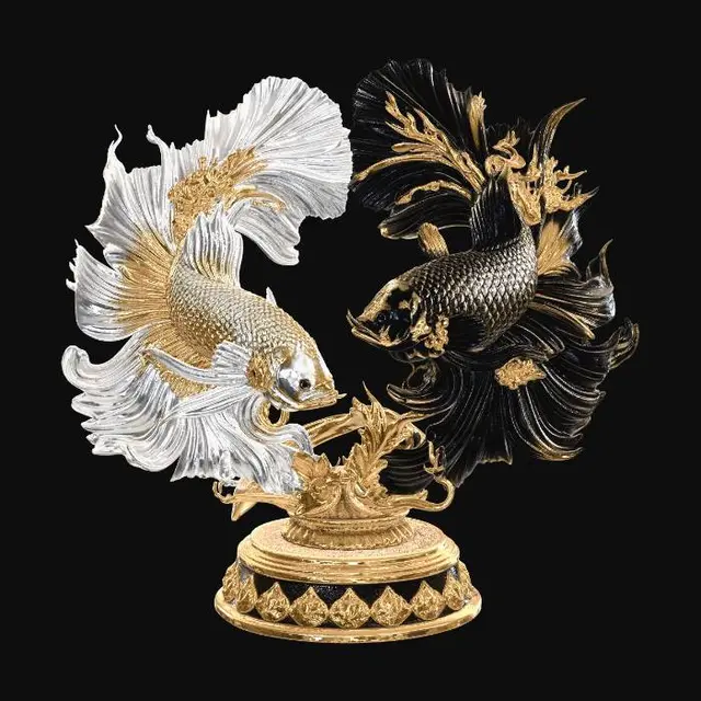 3D model for Golden Koi Duet