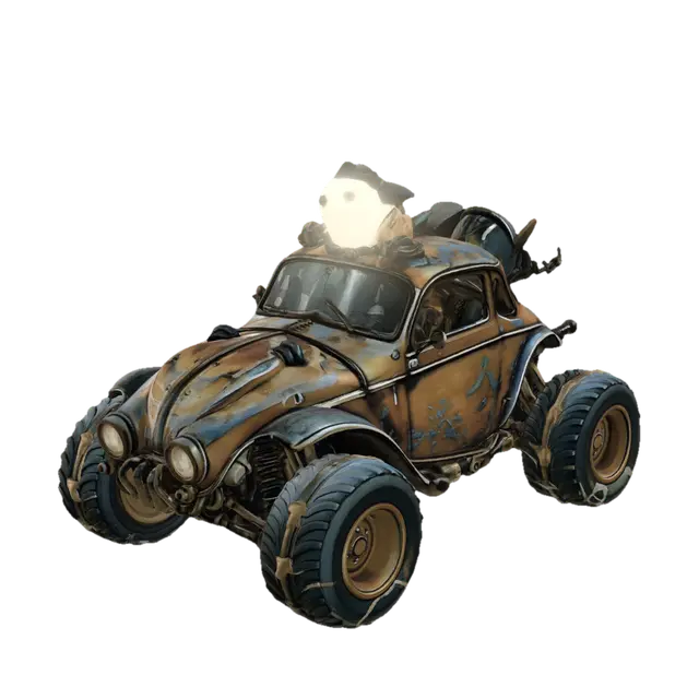 Wasteland Ghost Rider - Ghostrider 3D model, vytvořený pomocí AI