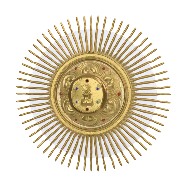 Golden Sunburst Monstrance 3D model, vytvořený pomocí AI