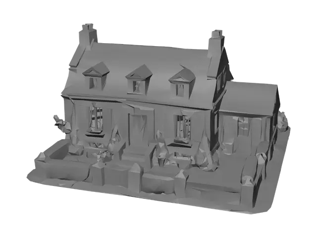3D model for Stone Cottage with Walled Garden