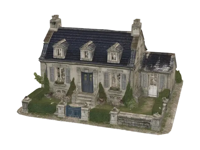 3D model for Stone Cottage with Walled Garden