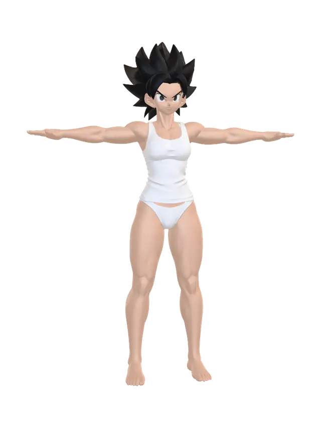 Saiyan Warrior in White 3D model, vytvořený pomocí AI