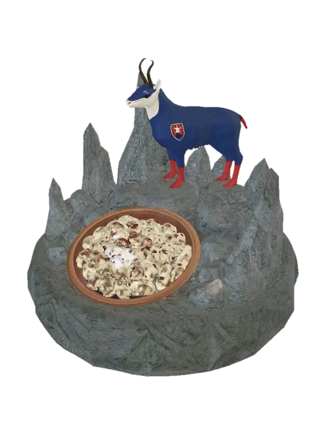 Blue Alpine Guardian - Chamois 3D model, vytvořený pomocí AI