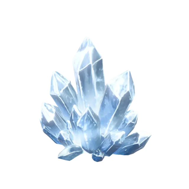 Azure Crystal Cluster 3D model, vytvořený pomocí AI