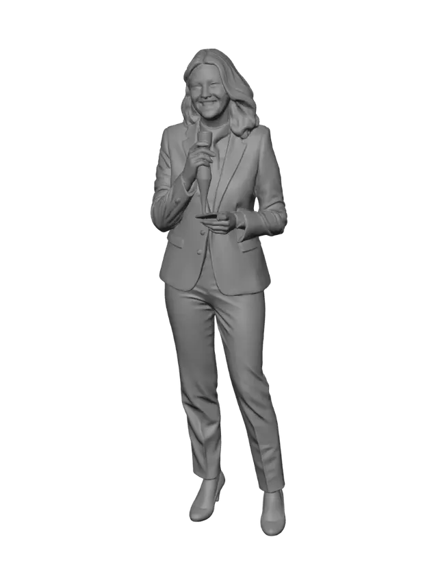 3D model for Corporate Presenter in Navy Suit