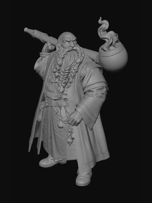 3D model for Ember-Braided Dwarf with Pipe