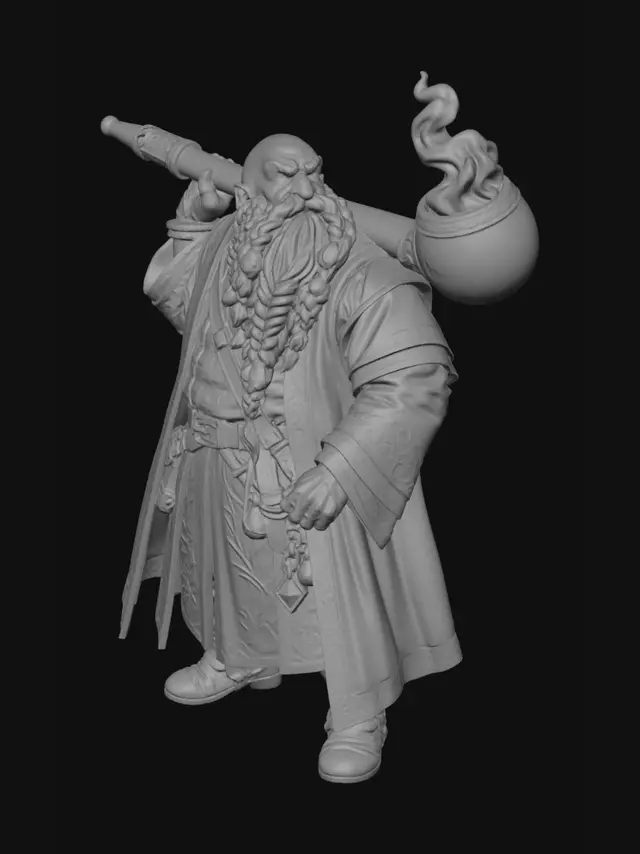 3D model for Ember-Braided Dwarf with Pipe