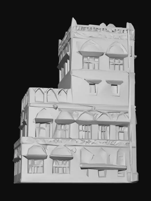 3D model for Arched Brick Townhouse with White Tracery