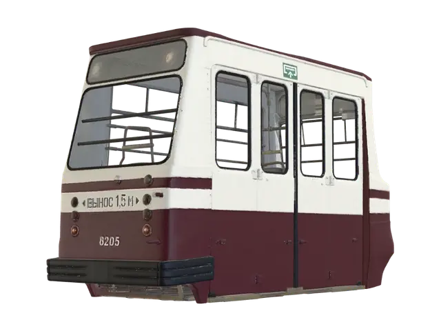 Mini Tram 3D model, vytvořený pomocí AI