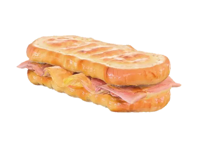 3D model for panini with slightly melted cheese and ham