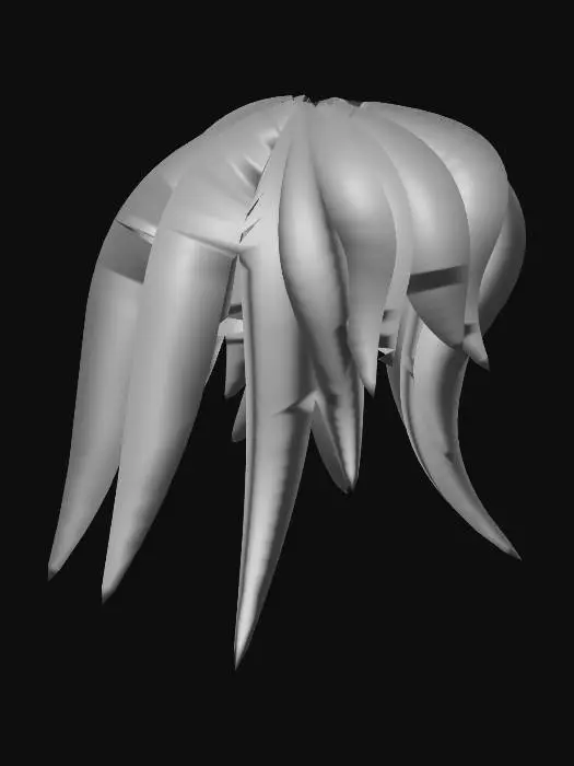 3D model for Cabelo Gótica vermelho. 3,834 trinagulos obj
