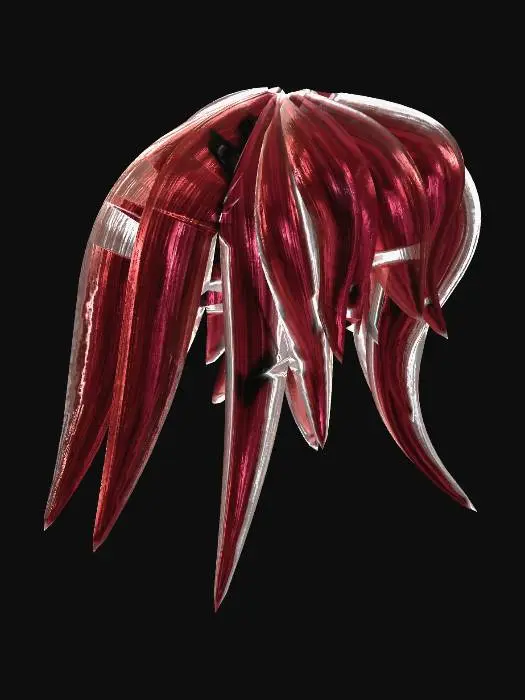 3D model for Cabelo Gótica vermelho. 3,834 trinagulos obj