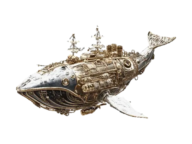 Brass Leviathan 3D model, vytvořený pomocí AI
