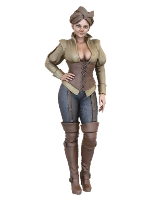 Modello 3D RENAISSANCE CORSETRESS - Nerd, generato dall’IA