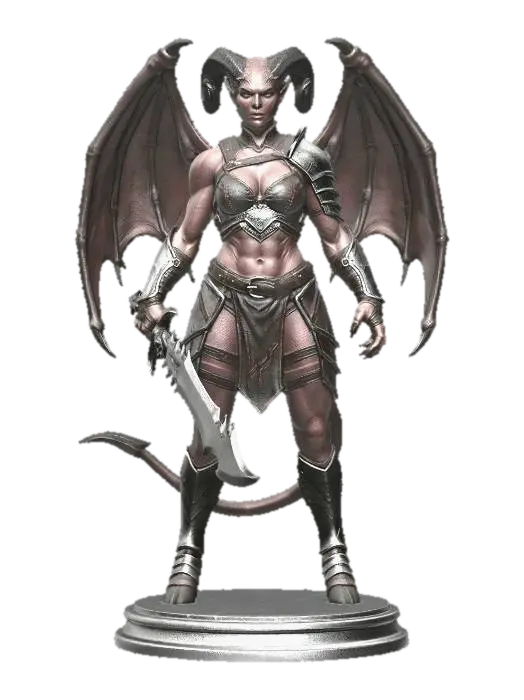 Meshy_AI_DREADWING WARRIOR_1775210793_generate - Draconic 3D model, vytvořený pomocí AI