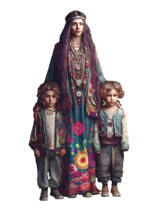 HIPPIE FAMILY - Baggy 3D model, vytvořený pomocí AI