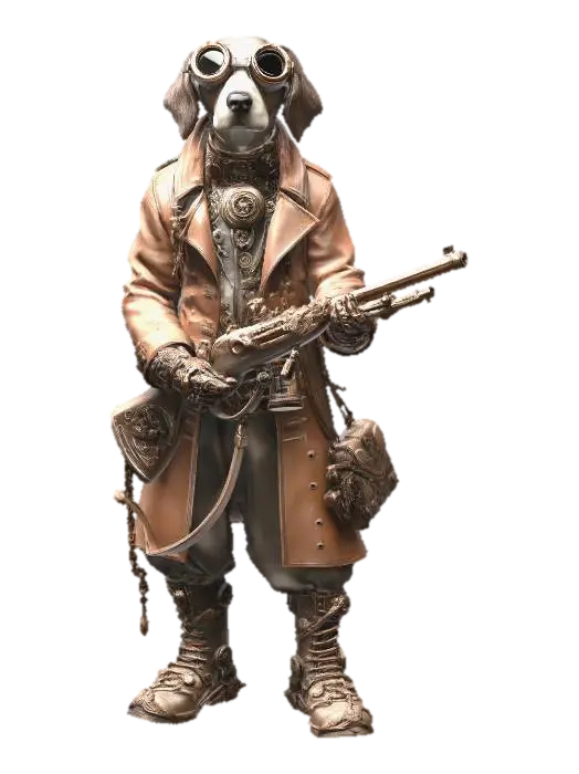 MECHA HOUND 3D model, vytvořený pomocí AI