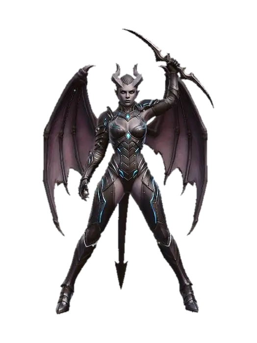 Abyssal Shadowwing 3D model, vytvořený pomocí AI