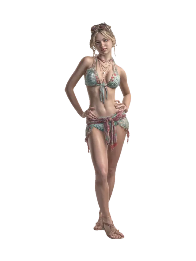 Boho Beach Goddess - Dreamlike 3D model, vytvořený pomocí AI
