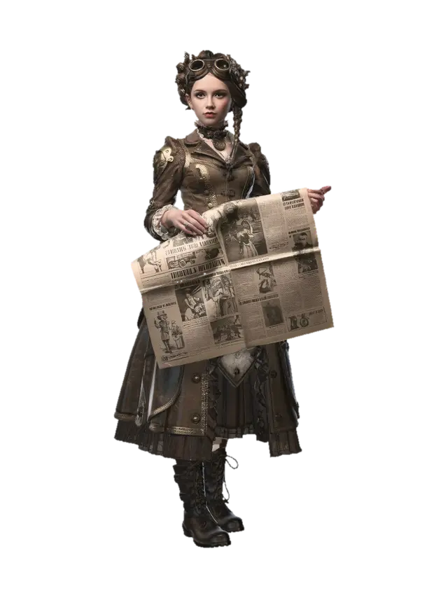 The Brass Gazette - Magazine 3D model, vytvořený pomocí AI
