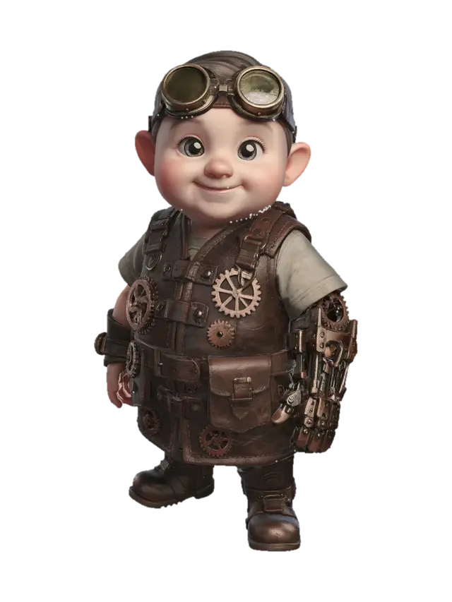 3D model for Steampunk Baby Adventurer