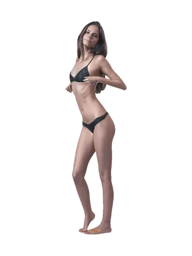 Black Lace Boudoir Pose - Artnouveau 3D model, AI generated