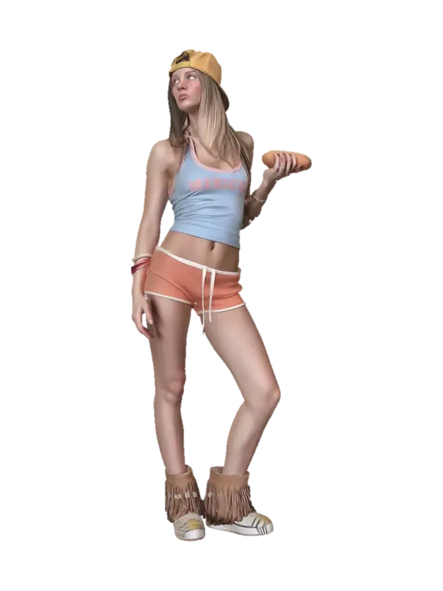 Bold Summer Street Style - Tag 3D-model, gegenereerd door AI