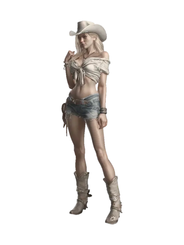 Cowgirl Confidence - Country 3D model, vytvořený pomocí AI