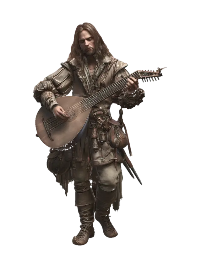 The Wandering Bard - Caricature 3D model, vytvořený pomocí AI